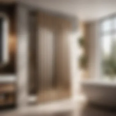 Elegant accordion folding door in a modern bathroom