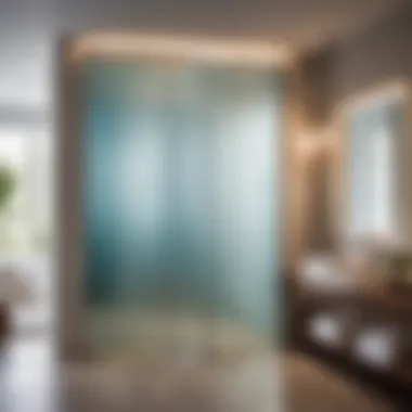 Sleek accordion folding door with frosted glass panels