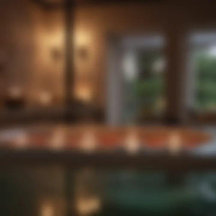 Aromatic candles casting a soft glow in a spa-like setting