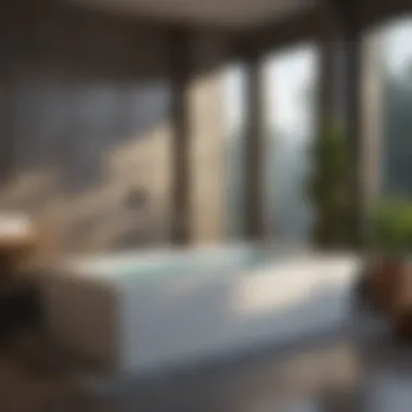 Sleek modern bathtub with cascading water feature