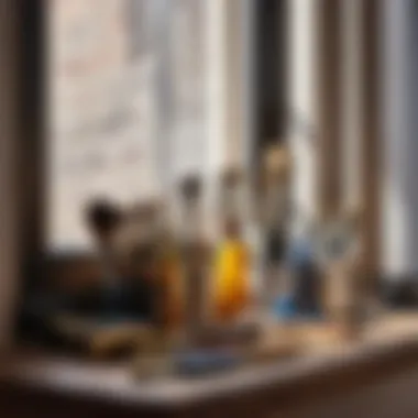 Painter's tools and equipment for bedroom painting