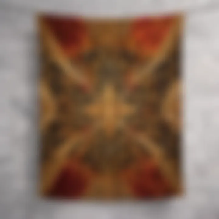 Modern geometric pattern on a printed bath towel