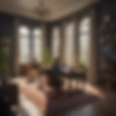 A professional consultant working with a client to enhance their home office