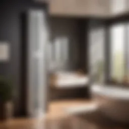 Compact propane bathroom heater in modern setting