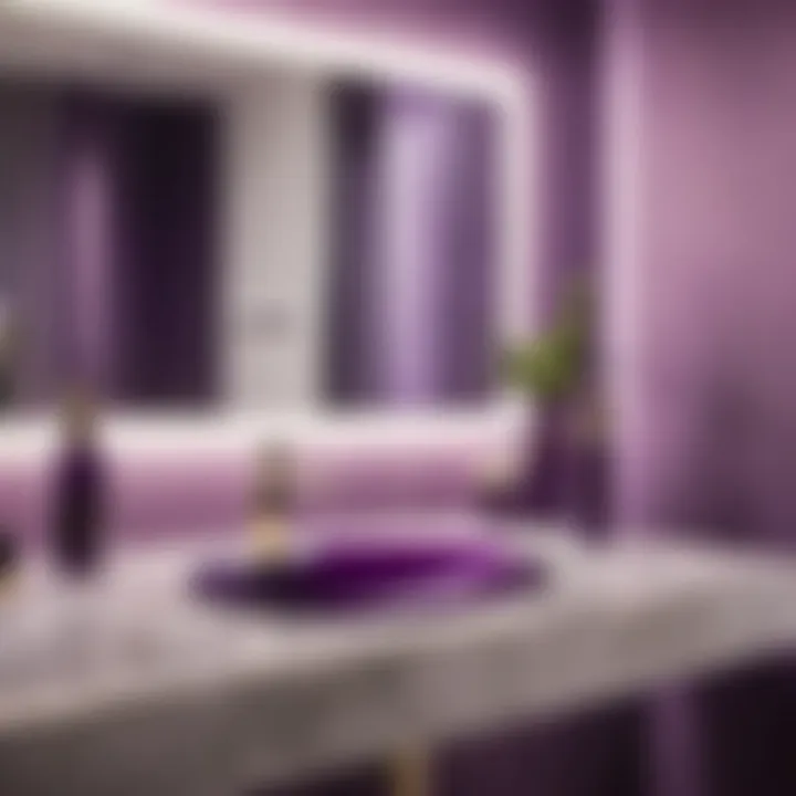 Stylish Purple Bathroom Accessories Set with Marble Finish