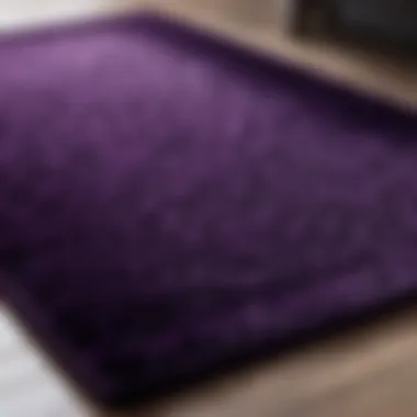 Luxurious Purple Bathroom Rug with Intricate Design