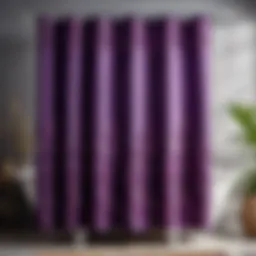 Elegant Purple Shower Curtain with Floral Motif