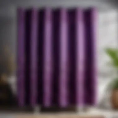 Elegant Purple Shower Curtain with Floral Motif