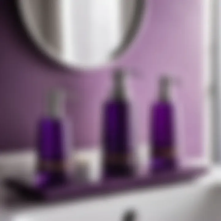 Chic Purple Soap Dispenser and Toothbrush Holder Set