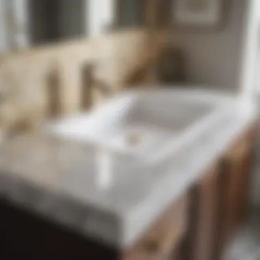 Durable and luxurious quartz bathroom countertop surface