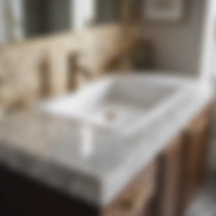 Durable and luxurious quartz bathroom countertop surface