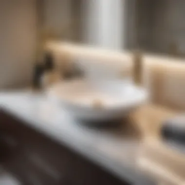 Sleek Modernity Modern quartz bathroom countertop with sleek design
