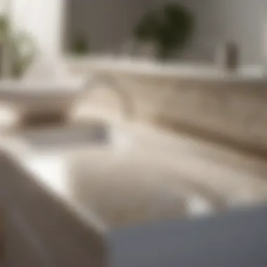 Quartz tile bathroom countertop