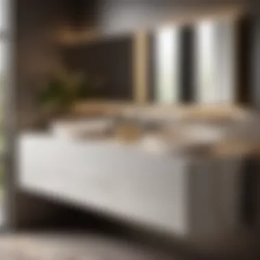 Opulent Quartz Vanity Top with Dual Sinks Luxurious quartz vanity top with dual sinks for spacious mobile home bathroom