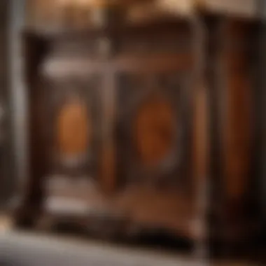 Exquisite Woodwork Craftsmanship Intricate woodwork and craftsmanship of the queen cabinet with mattress