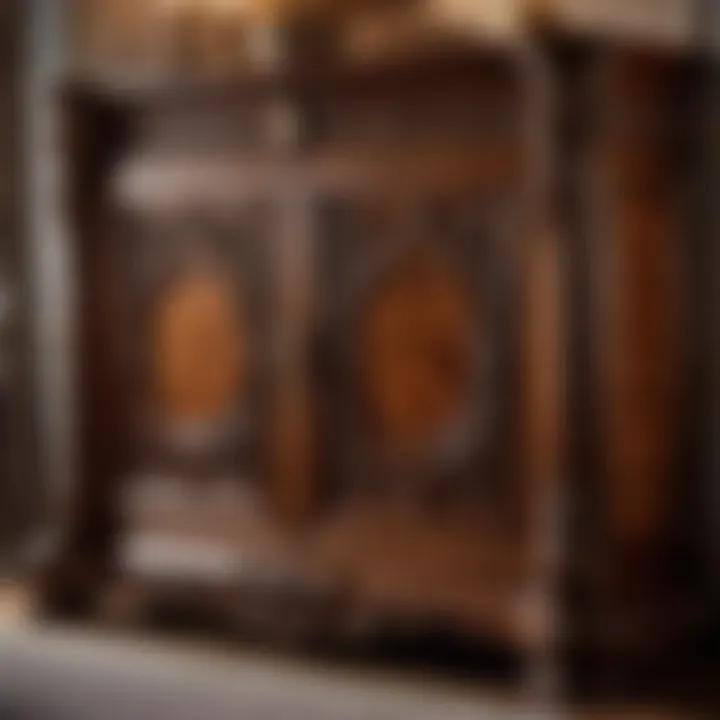Exquisite Woodwork Craftsmanship Intricate woodwork and craftsmanship of the queen cabinet with mattress