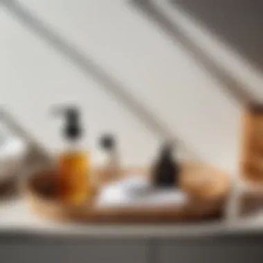 Minimalist rattan tray showcasing bath essentials
