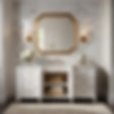 Elegant RC Willey Bathroom Vanity in White Marble Finish