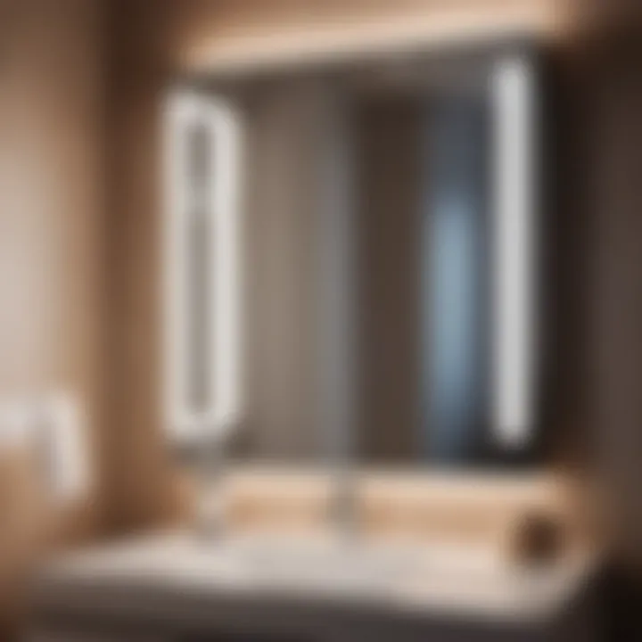 Interior view of recessed mirrored medicine cabinet