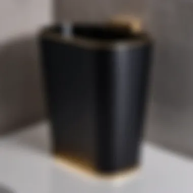 Minimalist black matte rectangular bathroom wastebasket