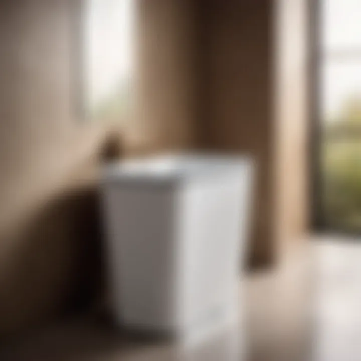 Innovative sensor-equipped rectangular bathroom wastebasket