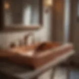 Elegant Rectangular Copper Sink in Luxurious Bathroom Setting