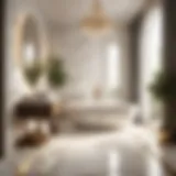 Elegant marble tile flooring in bathroom