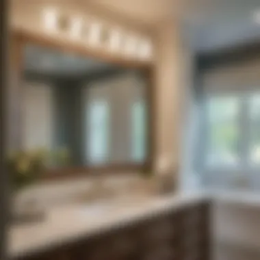 Stylish bathroom vanity with unique hardware