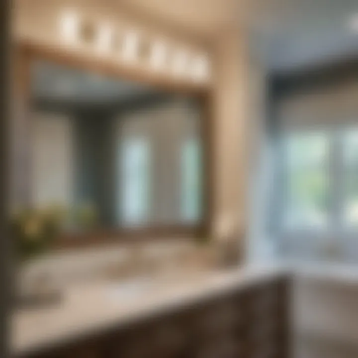 Stylish bathroom vanity with unique hardware