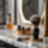 Elegant Grooming Essentials Refined grooming tool set on marble countertop