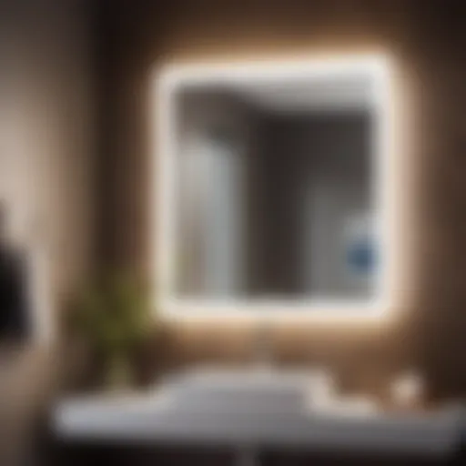 Elegant Mirror Reflection in Modern Bathroom Setting