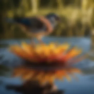 Reflections of Feathered Beauty in Water Reflections of feathered beauty in water