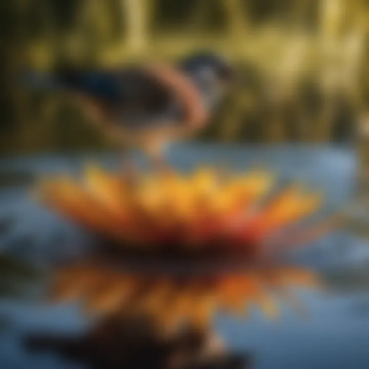 Reflections of Feathered Beauty in Water Reflections of feathered beauty in water