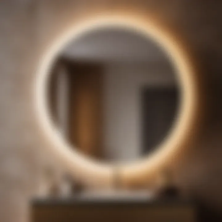 Reflective Elegance Bathroom Mirror with Soft Amber Glow Reflective Elegance Bathroom Mirror with Soft Amber Glow