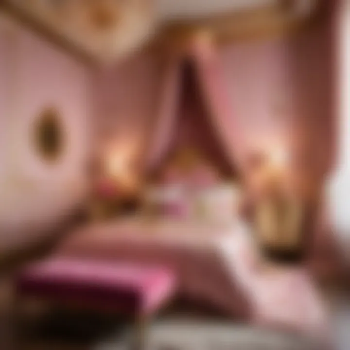 Regal Pink and Gold Color Scheme Disney Princess Bedroom Decor