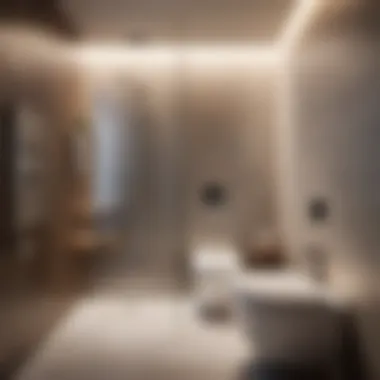 Modern bathroom interior design with relocated toilet