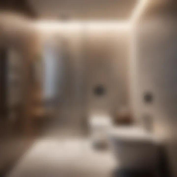 Modern bathroom interior design with relocated toilet