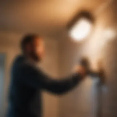 Replacing a bathroom heat lamp cover - Removing old cover