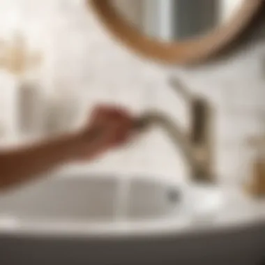 Executing the Repair Process Illustration of a person repairing a bathroom sink faucet