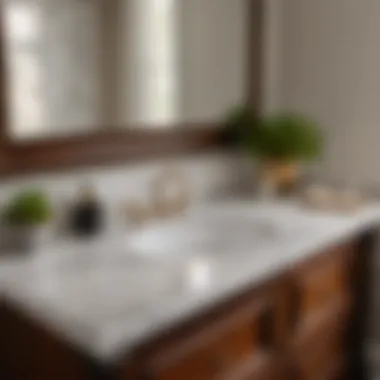 Marble Countertop Addition Luxurious marble countertop on repurposed dresser