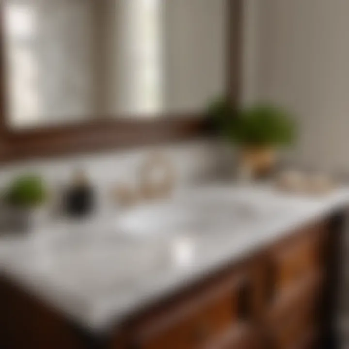 Marble Countertop Addition Luxurious marble countertop on repurposed dresser