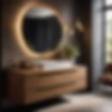 Integration of Modern Sink Sleek modern sink integrated into dresser vanity