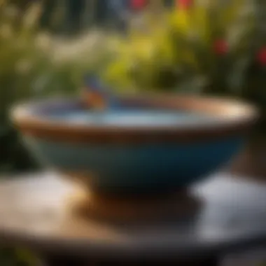 Resilient Ceramic Bird Bath Bowl Enduring Weather Elements Resilient Ceramic Bird Bath Bowl Enduring Weather Elements