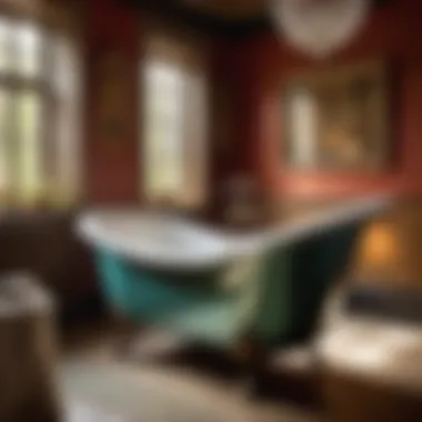 Restored Antique Cast Iron Bathtub in Elegant Bathroom Setting