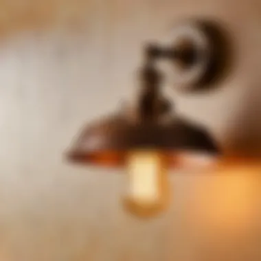 Classic Bronze Wall-Mounted Fixture Vintage bronze wall-mounted light fixture in a retro bathroom