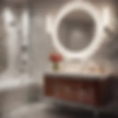 Chic Chrome Accents Retro 60s Bathroom Decor highlighting Sleek Chrome Fixtures
