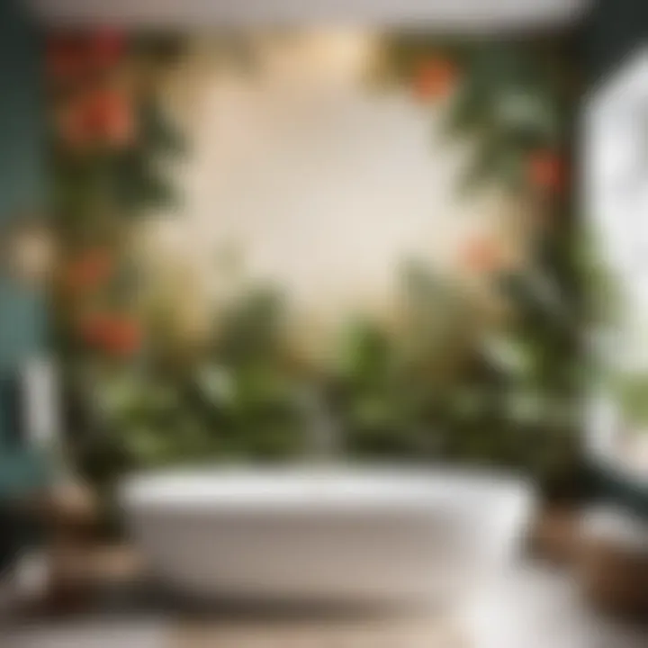 Botanical Inspired Mural in Earthy Tones
