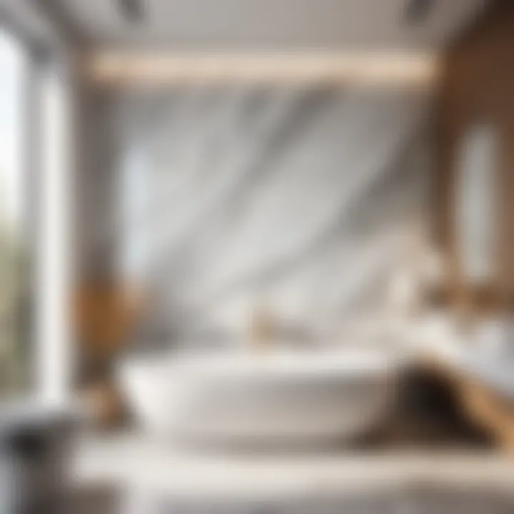 Marble Accent Wall in Gray and White