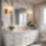 Elegant bathroom vanity with white marble countertop