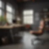 Sleek and Modern Workspace Design Minimalistic workspace with sleek desk and modern chair